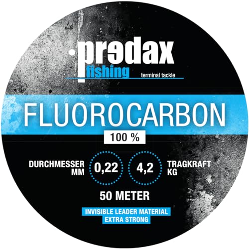 Predax Vorfachschnur zum Angeln auf Barsch 0,22mm 4,2kg Fluorocarbon Schnur