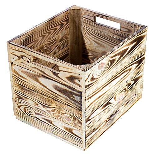8 geflammte Kisten für Kallax Regal 33cm 37,5cm 32,5cm Obstkiste Holzkiste Box Holz Weinkiste