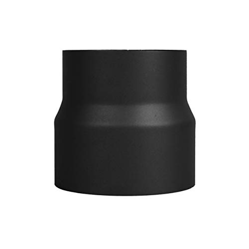 LANZZAS Ofenrohr Reduzierung von 130 mm auf 120 mm, Farbe: schwarz - weitere Rohre aus unserem Sortiment, finden Sie hier.