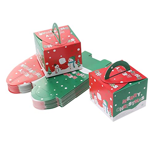 Supvox Geschenkverpackungskasten-Plätzchenfestlichkeitskasten der Weihnachtspapierkästen 24pcs mit Griff für Kinderweihnachtsfestbevorzugungen