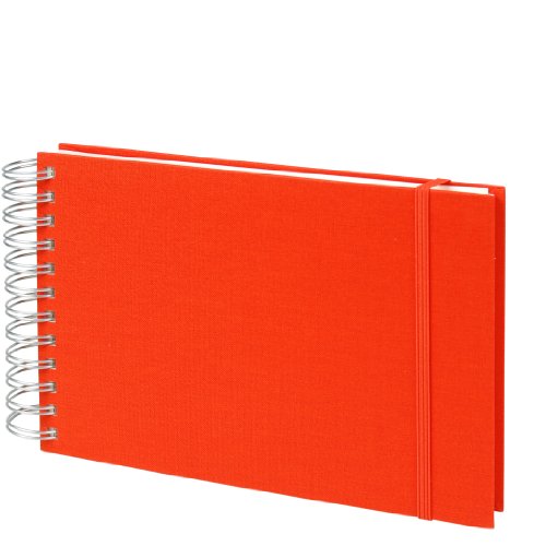 Semikolon (353023) Mini Mucho Album orange (Orange) - Spiral-Fotoalbum mit 90 Seiten und Leinen-Einband - Spiral-Foto-Buch cremeweißer Fotokarton - Format: 25 x 16 cm