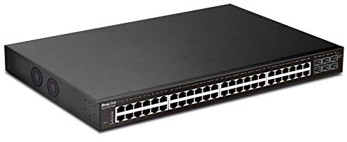 DrayTek VigorSwitch P2500 44x10/100/1000 (PoE+) + 4X Gigabit Ethernet/SFP Gigabit + 2X Gigabit SFP - Desktop-PC - Rack Montierbar - PoE+ (405W)