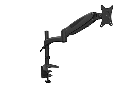HFTEK® Tisch Monitor Standfuß Halterung Halter Tisch Stand für TFT LED LCD Bildschirme von 15 - 27 Zoll mit VESA 75 / 100 (GM112D schwarz)