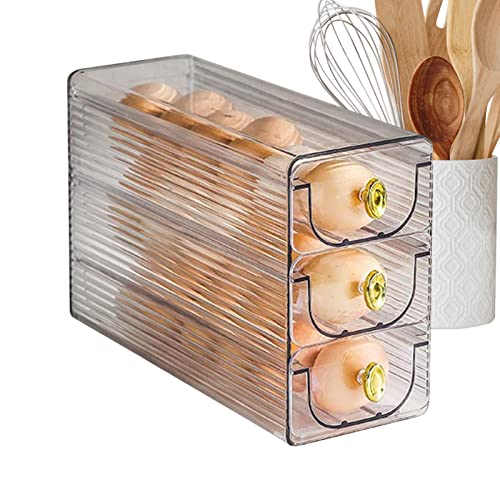 Eierhalter für Kühlschrank | Stapelbarer Schubladentyp Dreilagige Eieraufbewahrung & Eierablage - Aufbewahrungsbox für frische Eier für Kühlschrank, Aufbewahrungsbehälter für Eier, Organizer Youding