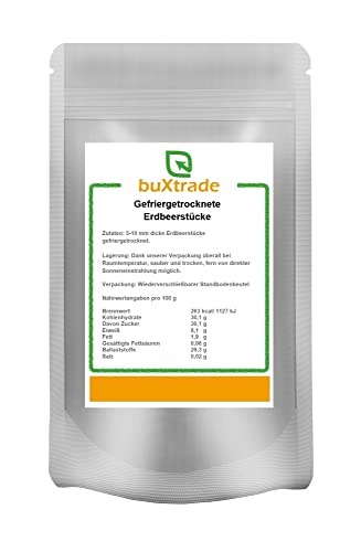 Gefriergetrocknete Erdbeerstücke | Erdbeere | Trockenfrüchte | Fruchtstücke | Buxtrade | verschiedene Mengen (250 g)