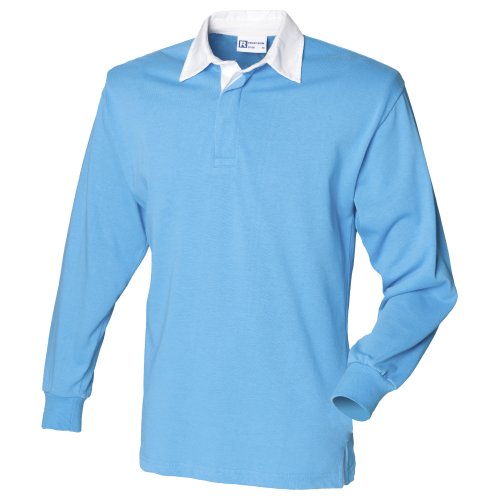 Front Row Herren Poloshirt mehrfarbig Azurblau/Weiß XX-Large