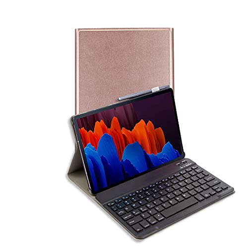 Lobwerk 3in1 Bluetooth Tastatur (Schwarz mit Beleuchtung) + Maus + Cover für Samsung Galaxy Tab S7/S8 T870/X700 11 Zoll Case Schutz Hülle Tasche Keyboard
