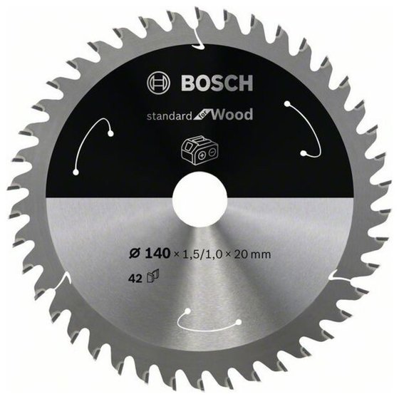 Bosch - Sägeblatt Standard for Wood für Akku-Handkreissäge 140 x 1,5/1 x 20, 42 Z