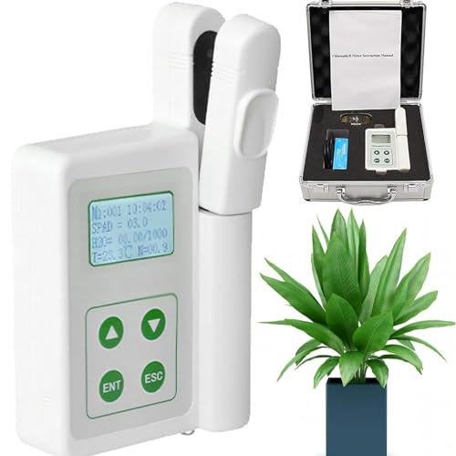 YMPFDGPW Chlorophyll Meter Analyzer Nicht verletzte Pflanze Blatt Chlorophyll Inhalt Detektor Testinstrument für die Messung sofort relativen Chlorophyllgehalt mit Messbereich 0,0 bis 100 SPAD