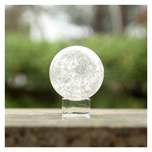 5/6 cm Glas EIS Crack Ball Quarz Murmeln Magic Sphere Fengshui Ornaments Rocky Water Fountain Bonsai Ball Home Decor (Color : Only Ball, Size : 50mm) YICHENGYIN (Color : Ball with Base 1, Size : 50m