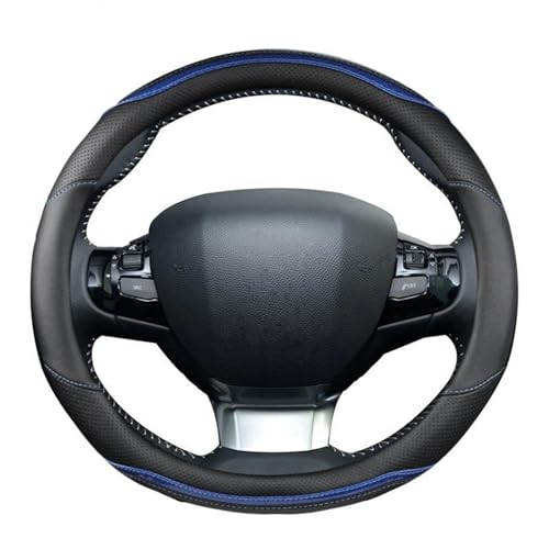 Auto Lenkrad Abdeckung Carbon Faser + PU Leder Auto Zubehör Für Peugeot 308 2014~2020 II T9 308 SW 308 CC (Color : Blu)