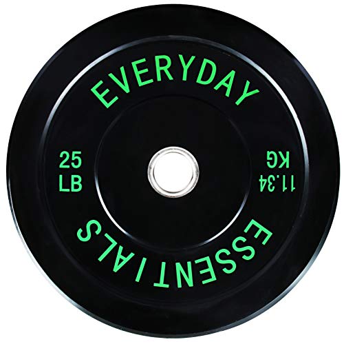 BalanceFrom Everyday Essentials olympische Hantelscheibe, farbkodiert, Stahlnabe, Schwarz