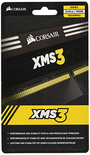 Corsair CMX16GX3M2A1600C11 XMS3 16GB (2x8GB) DDR3 1600 Mhz CL11 Performance Desktop Memory