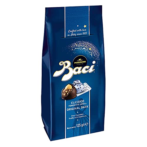 BACI Premium Beutel, 10 Pralinen mit dunkler Schokolade und Haselnussfüllung