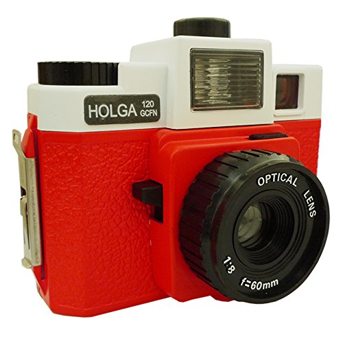 Holga Filmkamera 120GCFN (Glaslinse / Multicolor Flash) weiß/rot