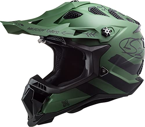 LS2 MX700 Subverter Evo Cargo Mips Motocross-Helm, Mattgrün, M (57/58)