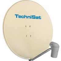 TechniSat SATMAN 850 Plus – Satellitenschüssel für 4 Teilnehmer (85 cm Sat Komplettanlage, Spiegel mit Masthalterung und UNYSAT Universal-Quattro-Switch LNB im Wetterschutz-Gehäuse) beige