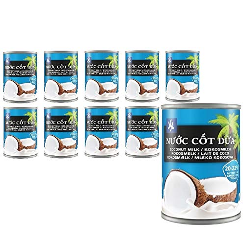 10x Kokosmilch a 400ml Dose 20-22% -DAUER TIEFPREIS- 4 Liter Cocosmilch Cocktails Coconutmilk
