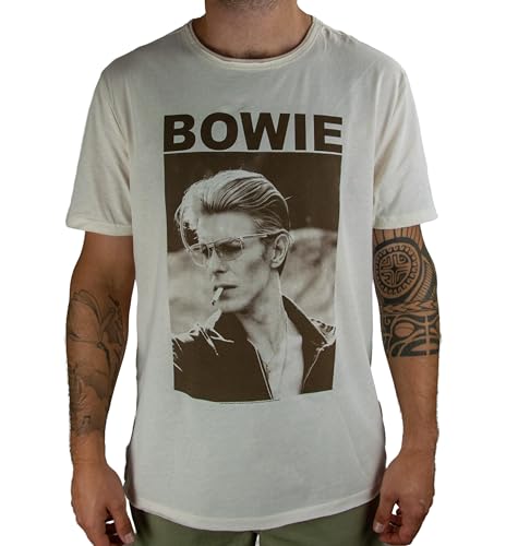 Amplified Unisex T-Shirt - David Bowie - Cigarette, Charcoal, L