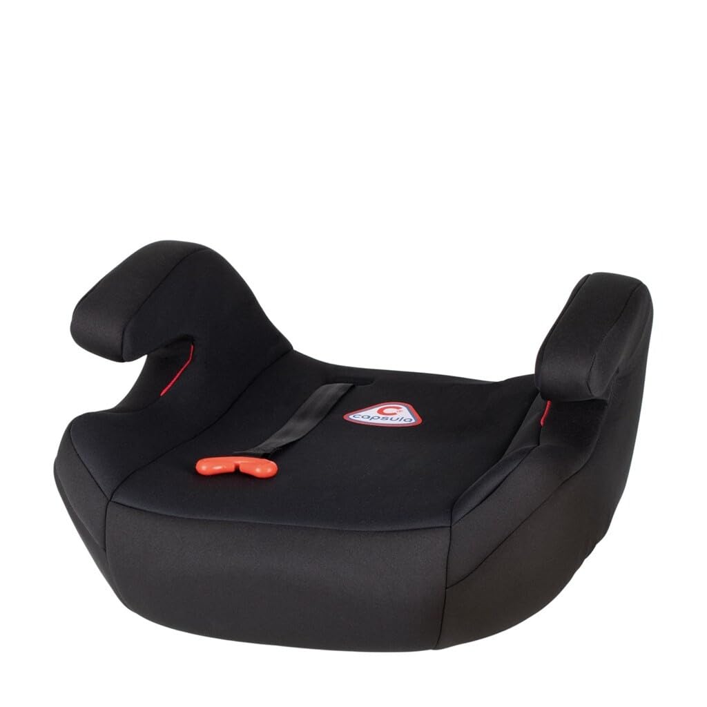 capsula® Sitzerhöhung mit Gurtführung Kindersitzerhöhung Autokindersitz Gruppe 2/3, 15-36 kg schwarz