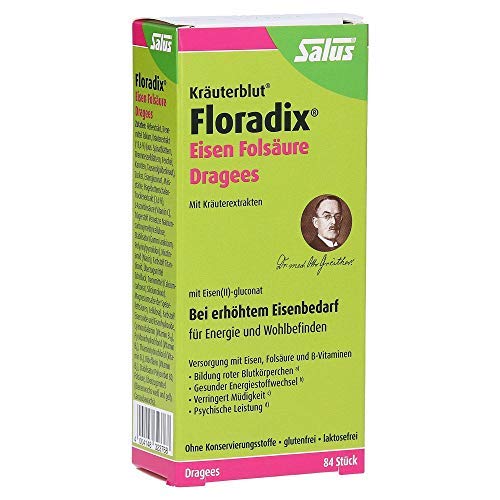 Kräuterblut Floradix Eisen Folsäure 2x84 Dragees für Energie und volle Leistung