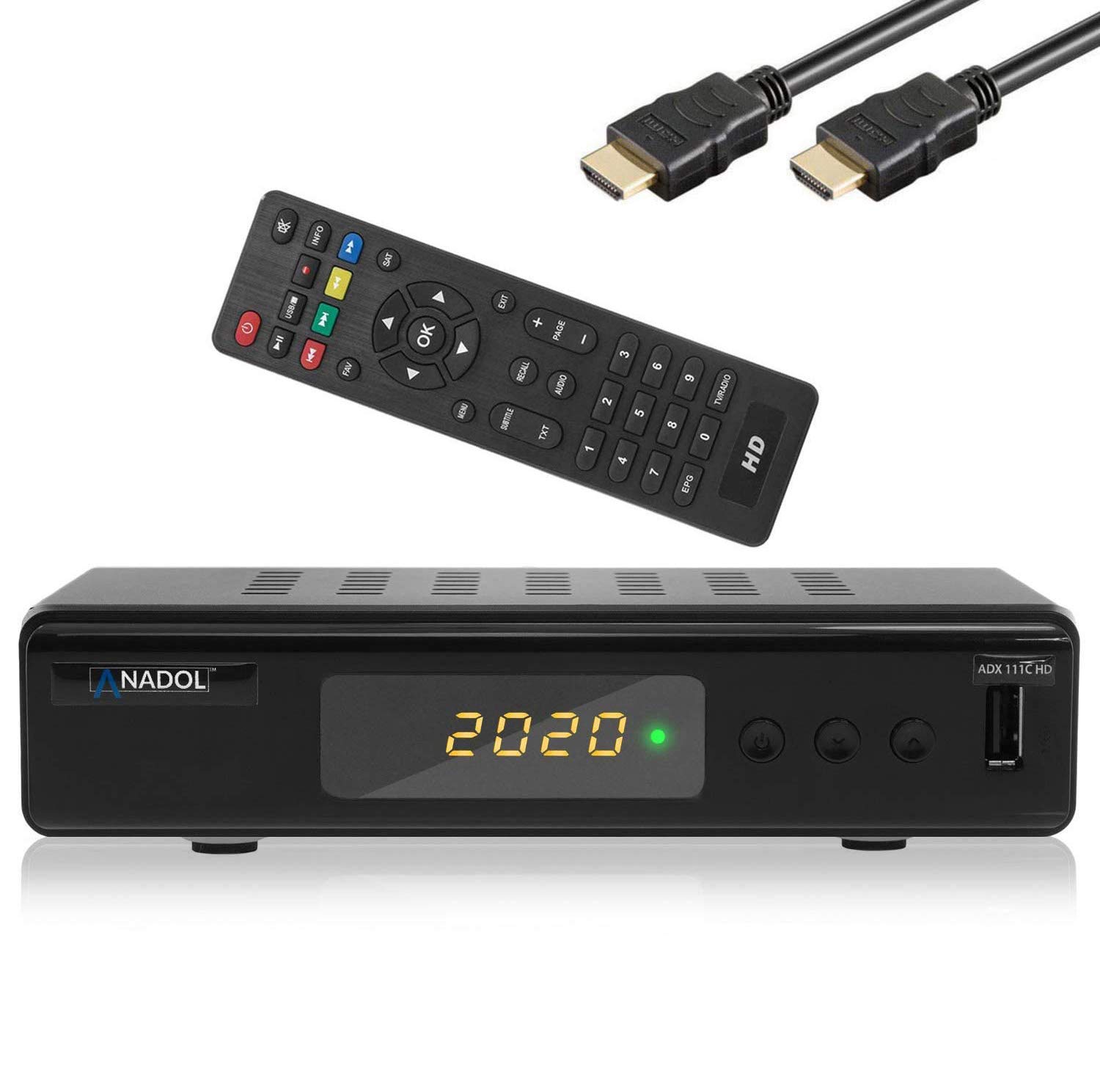 XAiOX [Test GUT * Anadol 111c digitaler Full HD Kabel Receiver - USB Aufnahme Funktion, [Umstieg Analog auf Digital] HDMI Kabel (HDTV, DVB-C / C2, HDMI, Mediaplayer) [automatische Installation]