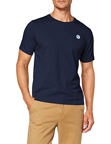 NORTH SAILS Herren T-Shirt in Marineblau Baumwolljersey - Kurz Arm mit Rundhalsausschnitt - Normale Passform - XL