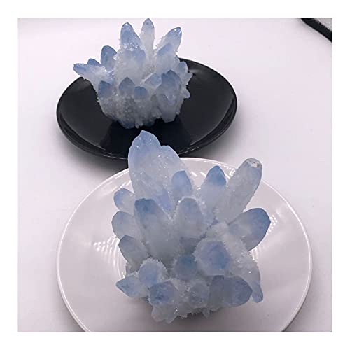 EACTEL Heilkristall 1pc natürliche Blaue Kristalle Quarz Cluster Freiform Reiki Steine ​​Zimmer Home Office Aquarium Dekoration Zubehör Edelstein ZANLIIYIN (Material : 460-560g)