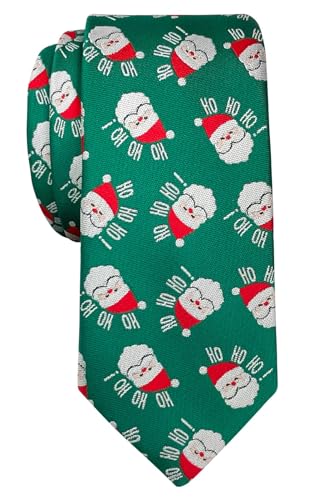 Retreez Weihnachts-Krawatte mit Weihnachtsmann-Motiv, aus Mikrofaser, 6,1 cm - Gr�n - Einheitsgröße