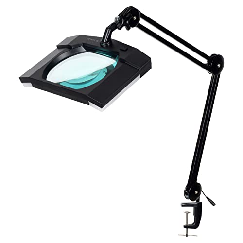 SEMPLIX LED Lupenleuchte 60 LEDs schwarz (Linse 189 mm x 157 mm/Tischstandfuß)