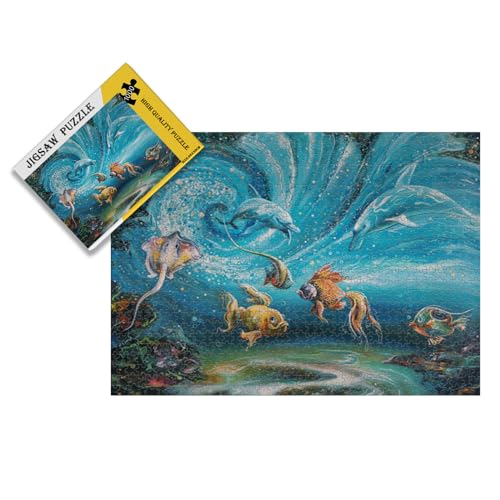 2000-teiliges Puzzle für Erwachsene Unterwasserfischschule Papierpuzzle Technologie sorgt dafür, DASS die Teile perfekt zusammenpassen 100 * 70cm