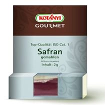 Kotanyi Gourmet Safran - gemahlen - Top Qualität ISO Cat. 1 Inhalt: 2g - Safran für eine schöne Farbe der Speisen. Safran