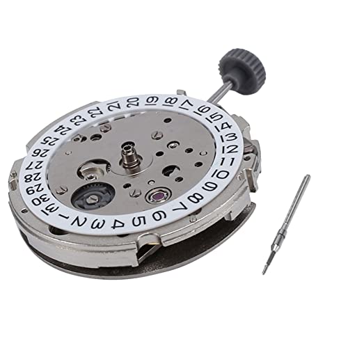Puooifrty für Miyota 8215 Bewegung 21 Juwelen Automatische Mechanische Datumseinstellung Hohe Präzision Bewegung Uhr Ersatz Ersatzteile, silber