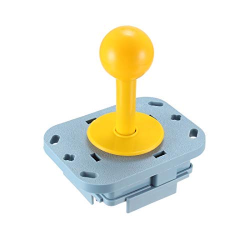 Joystick Control Stick Rocker Switch 4 Way with Microswitches Yellow Ball Handle DIY Parts Classic Arcade Fighting Game Competition