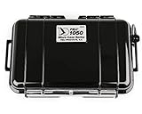 Peli 1050 Micro Case-Schützende Hartschalenbox für Kleine Gegenstände, IP67 Waterdicht, 1L Volumen, Schwarz/Schwarze Gummieinlage