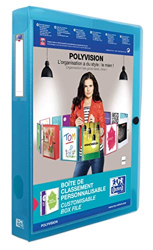 ELBA 100200140 Kunststoff-Sammelbox polyvision 8er Pack 4 cm breit DIN A4 blau mit Drucknopf-Verschluss ideal für Büro Schule und die mobile Organisation