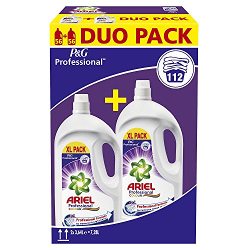Ariel Professional Colorwaschmittel Flüssig, 2 x 3,64 l, Doppelpack (2 x 56 Waschladungen)