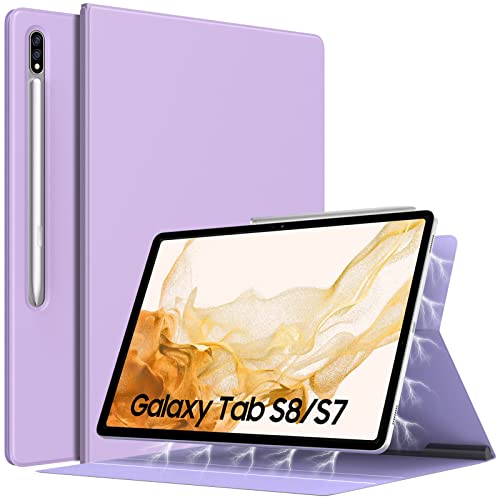 TiMOVO Hülle Schutzhülle Kompatibel mit All-New Samsung Galaxy Tab S7 11 Inch Tablet 2020 (SM-T870/T875), Magnetisch Befestigung Schutzhülle für Galaxy Tab S7 Tablet, Hell Lila