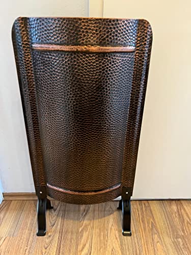 Ofenschirm mit Füßen Kupfer 91 x 46 cm gehämmert Hitzeschutz