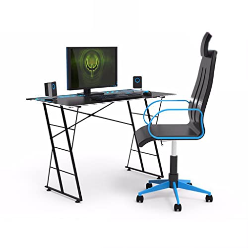 KSTUFF Gaming-Schreibtisch, ergonomischer PC-Computertisch, Gaming-PC-Schreibtisch, große Gaming-Schreibtische mit stabilem Metall- und Holz-Computertisch für Gaming und Büro, Schwarz Vision
