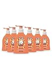 sanosan Shampoo Pfirsich für Kinder & Babys 6x 200 ml - Haarshampoo mit Bio Olivenextrakt & Milchprotein - Haarpflege, Haar Shampoo für Kind & Baby