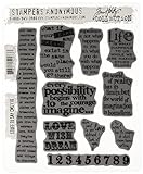 Stampers Anonymous Tim Holtz Haftstempel 17,8 x 22,7 cm, Stuff 2 Say