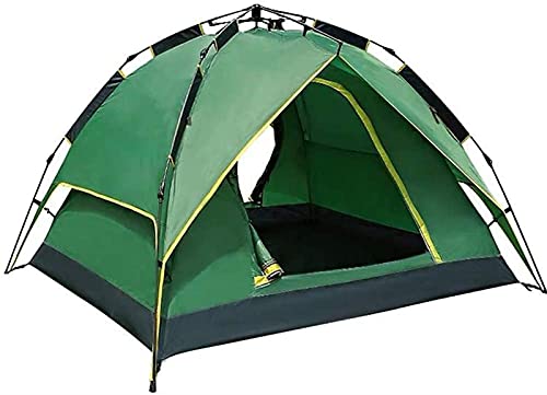 Campingzelt, doppelschichtige Pop-up-Zelte für 3 bis 4 Personen, wasserdichtes Camping-Kuppelzelt mit 2 Türen, belüftetem Netzfenster, zum Wandern und Camping