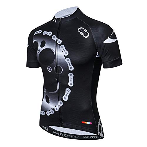 Fahrrad Trikot Herren Fahrrad voller Reißverschluss Sportswear Breathable Quick Dry Jersey Gear schwarz XL