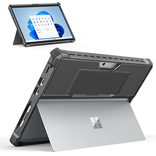 MoKo Hülle Kompatibel mit Microsoft Surface Pro 8 mit 13 Zoll Touchscreen, All-In-One Schutzhülle Tablethülle mit Handschband Unterstützt Typ Cover Tastatur, Dunkel Grau
