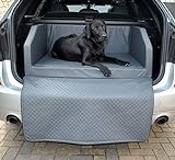 Mayaadi Home Premium Hundebett - 110 x 90 cm - Hochwertiger Autositz für Deinen Hund - Autohundebett mit Schutzdecke - Kofferraum Bett Hunde - Kunstleder - Travel - Grau - XL