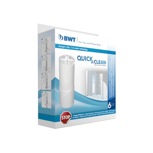 BWT Filterkartuschen für Quick & Clean Antikalk-Filtersystem | Duschfilter für ein schönes kalkfreies Bad mit weniger Putzaufwand | Vorratspack - 6 Stück im Set