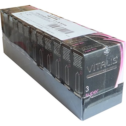Vitalis Premium Super Thin - VORTEILSPACK - dünne Kondome - mehr Gefühl, weniger Latex, zuverlässige Sicherheit - 12 x 3 Stück