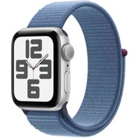 Apple Watch SE (GPS) - 40 mm - Aluminium, Silber - intelligente Uhr mit Sportschleife - Stoff - Winter Blue - Handgelenkgröße: 130-200 mm - 32GB - Wi-Fi, Bluetooth - 26,4 g (MRE33QF/A)
