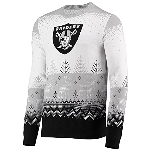 Forever Collectibles FOCO Las Vegas Raiders White NFL Ugly Christmas Sweater